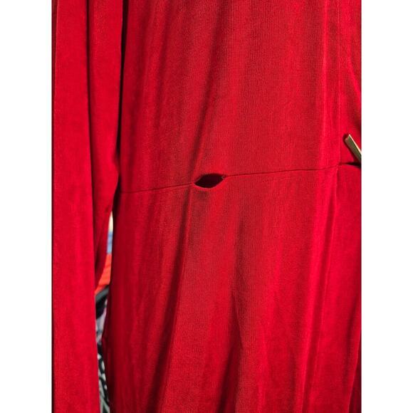 NWT Chico's Travelers Acetate Side Slit Jacket Enamel Red Sz 3 Cruise Vacation - Picture 4 of 7